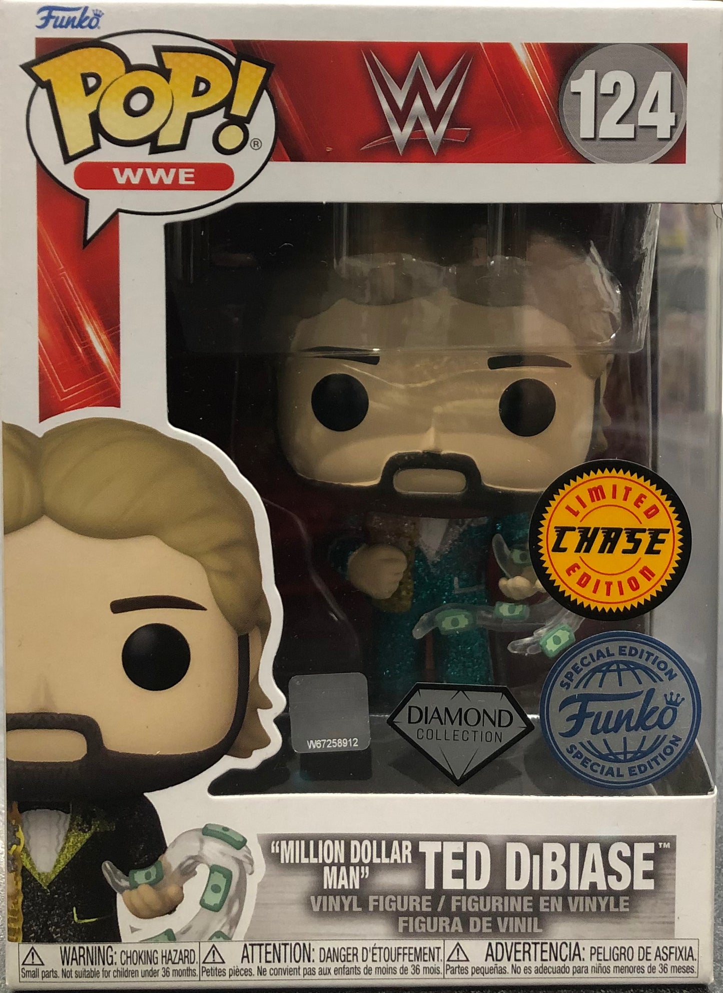 WWE - Ted DiBiase with Belt Diamond Glitter CHASE Pop! Vinyl