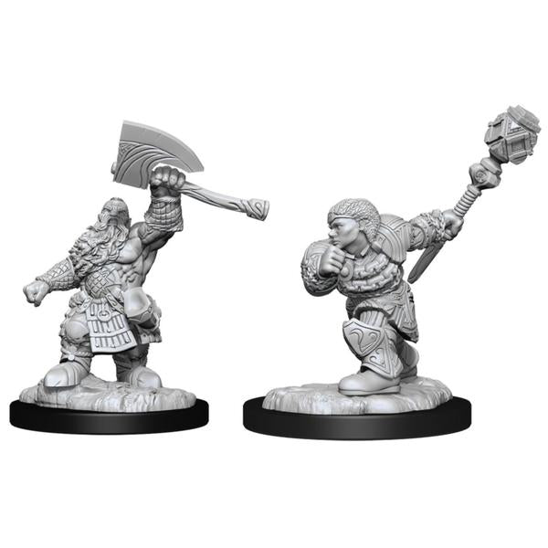 Dungeons & Dragons - Unpainted Miniatures: Dwarf Fighter & Dwarf Cleric - Gametraders Modbury Heights