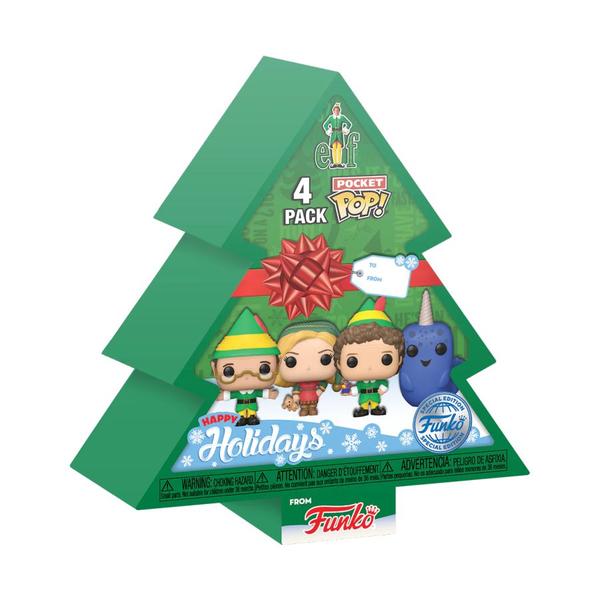 Elf - Tree Holiday US Exclusive Pocket Pop! Vinyl 4 - Pack Box Set - Gametraders Modbury Heights
