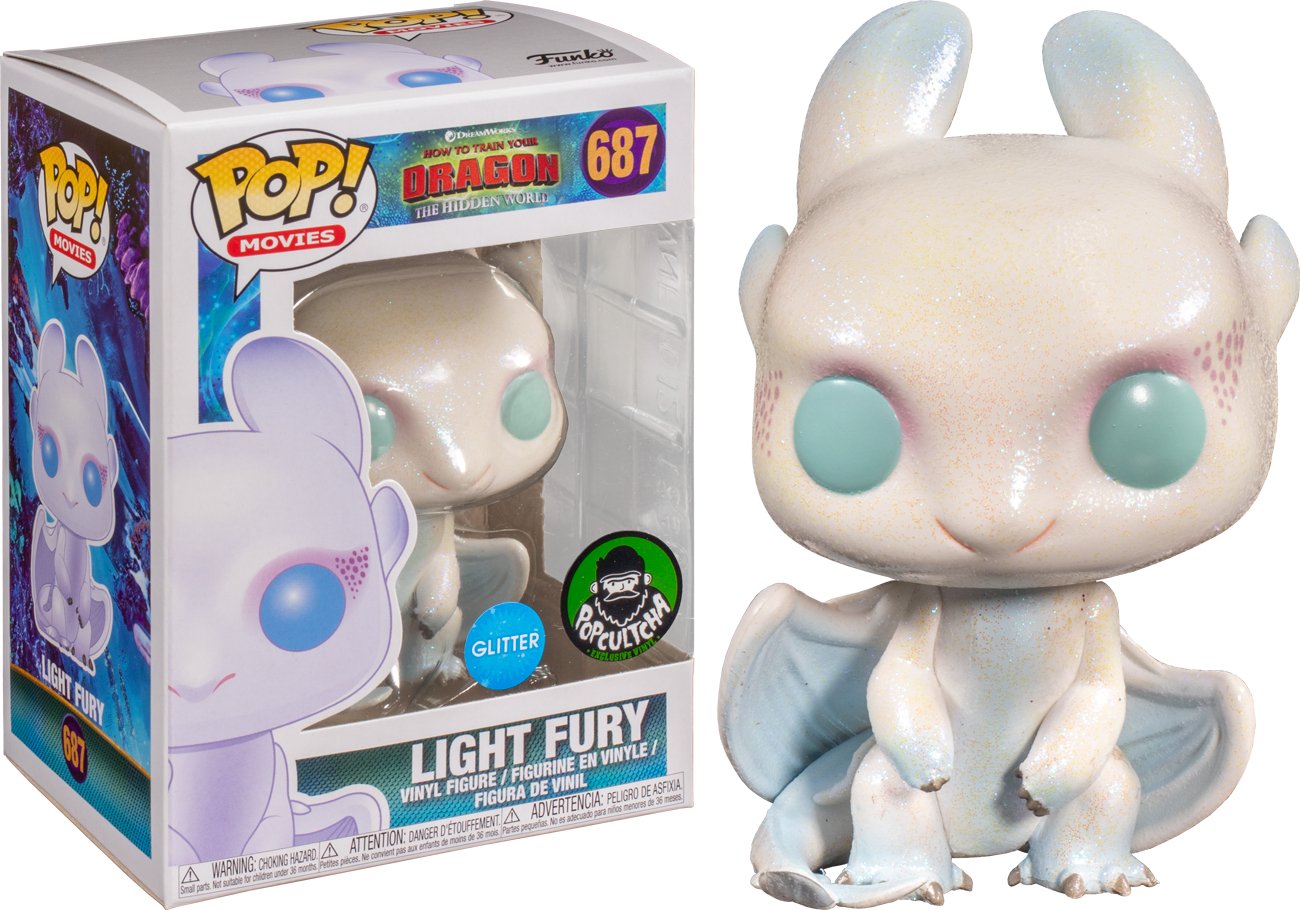 How to Train Your Dragon 3: The Hidden World - Light Fury Glitter Pop! Vinyl - Gametraders Modbury Heights