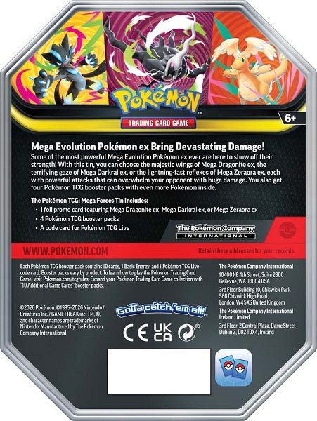 *Pre-order* Pokemon TCG: Mega Forces Tin (28th August) - Gametraders Modbury Heights