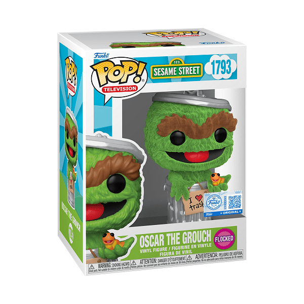 *Pre - order* Sesame Street - Oscar the Grouch Flocked Pop! Vinyl (ETA November) - Gametraders Modbury Heights