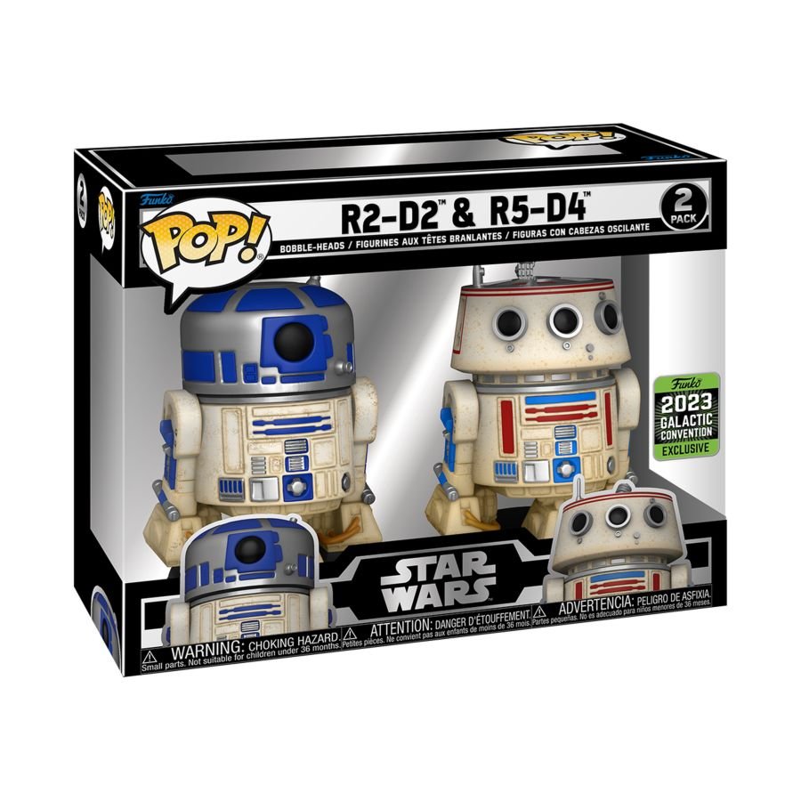 Star Wars - R2 - D2 & R5 - D4 STAR WARS CELEBRATION 2023 Exclusive Pop! Vinyl 2 - Pack - Gametraders Modbury Heights