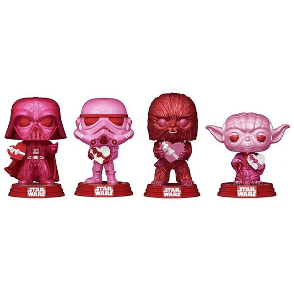 Star Wars - Valentine US Exclusive Diamond Glitter Pop! Vinyl 4 - Pack - Gametraders Modbury Heights