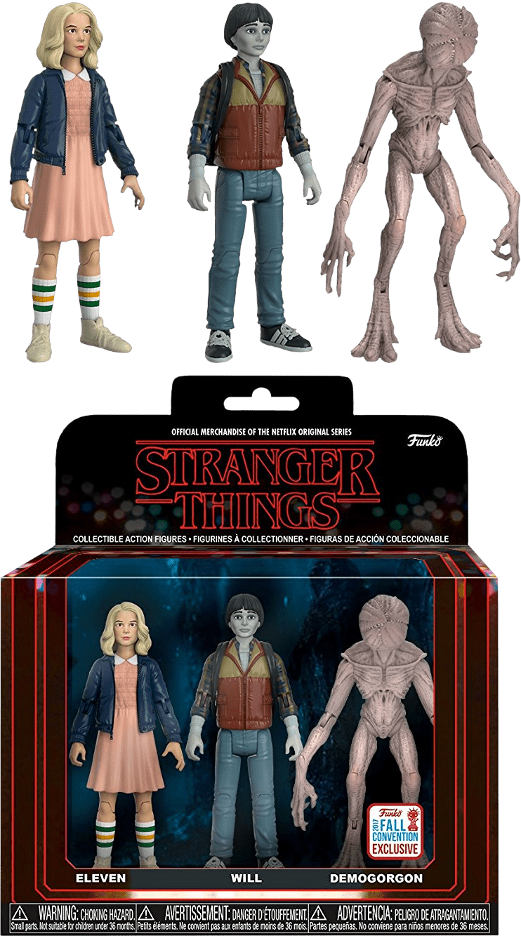 Stranger Things - Eleven, Will & Demogorgon NYCC 2017 US Exclusive Action Figure 3 - pack - Gametraders Modbury Heights