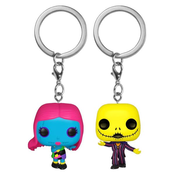 The Nightmare Before Christmas - Jack & Sally Black Light US Exclusive Pocket Pop! Vinyl Keychain 2 - Pack - Gametraders Modbury Heights