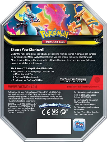 *Pre-order* Pokemon TCG: Mega Charizard Tin (20th February)