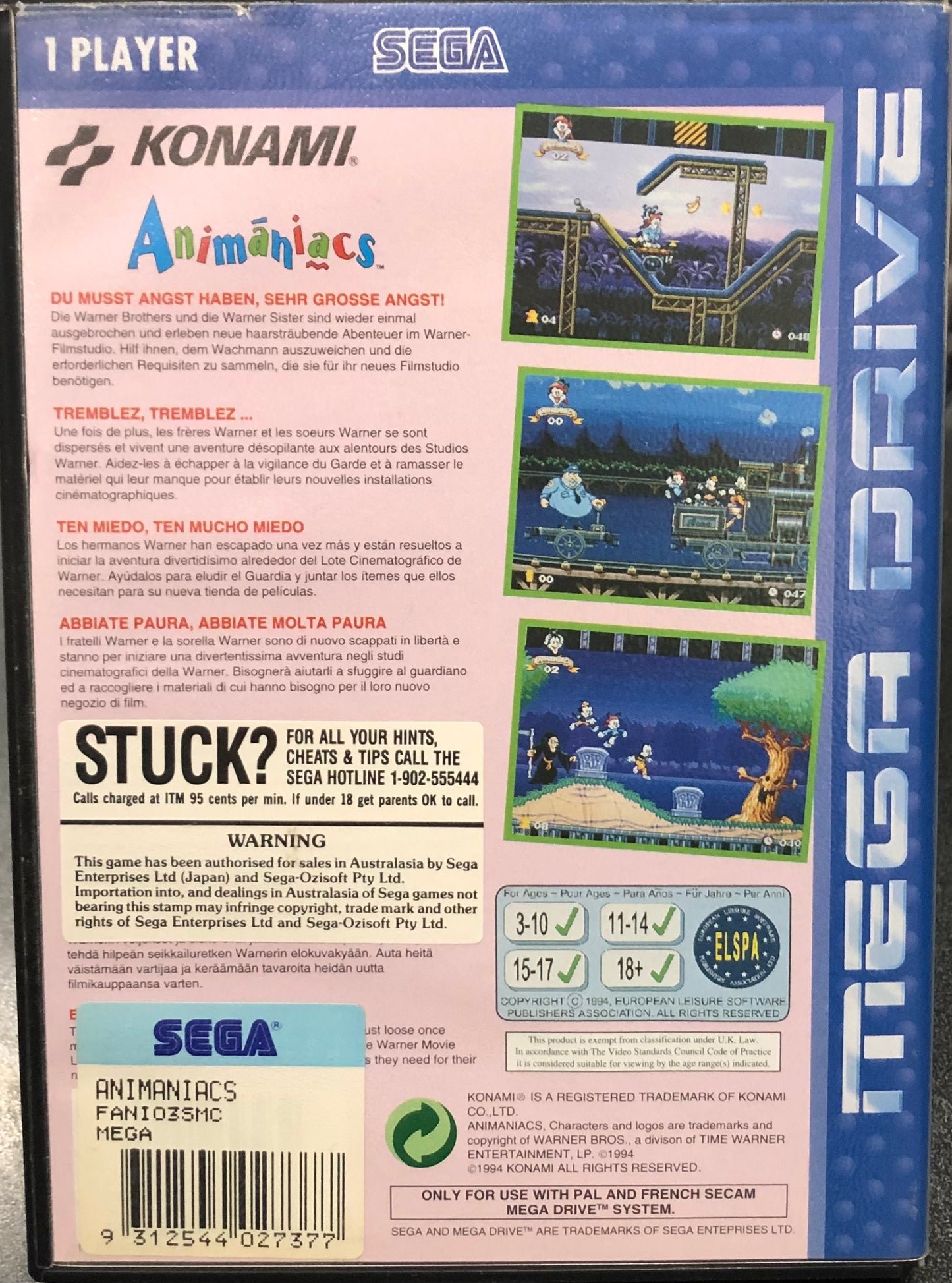 Animaniacs Mega Drive