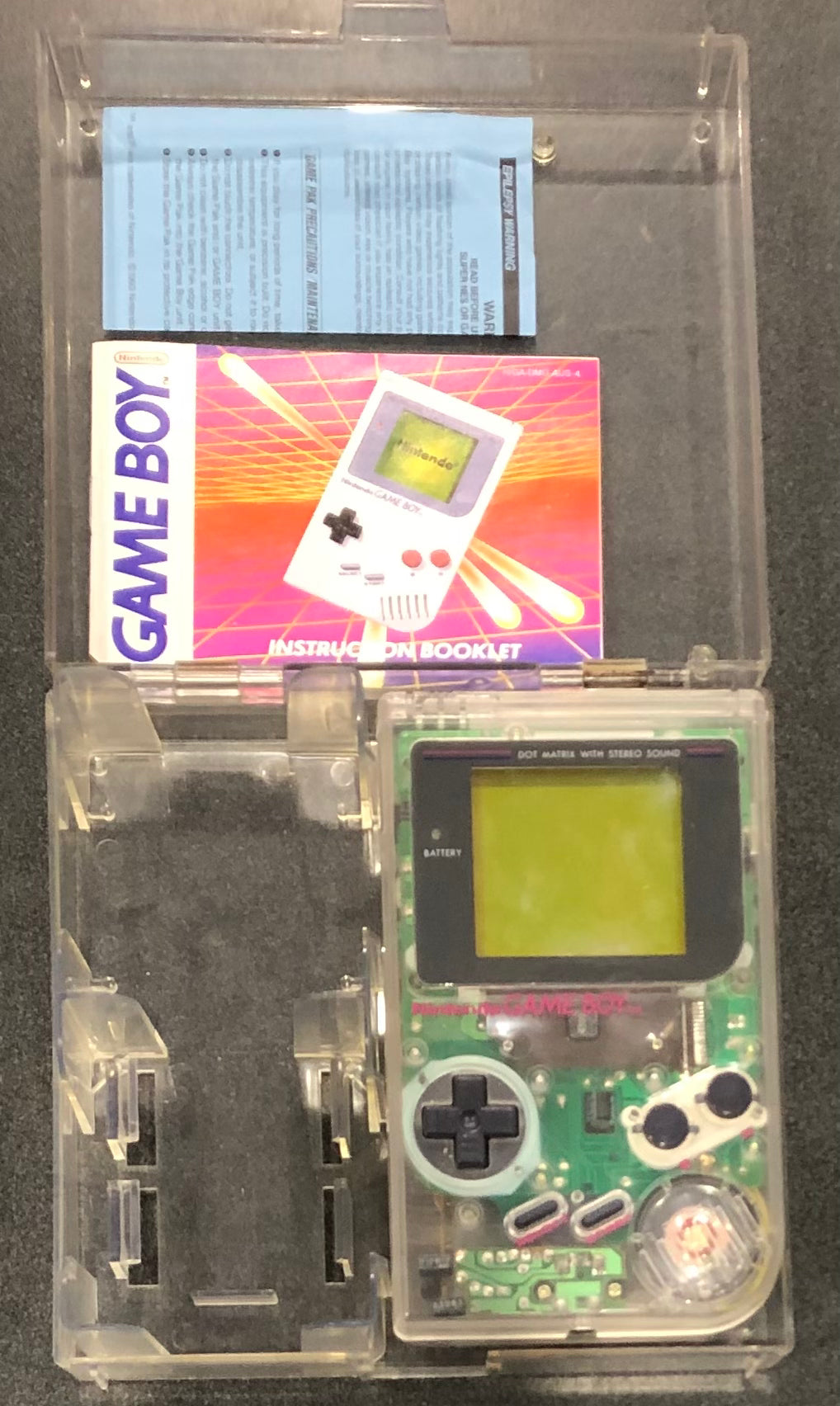 Gameboy Console Clear with Clear Travel Case