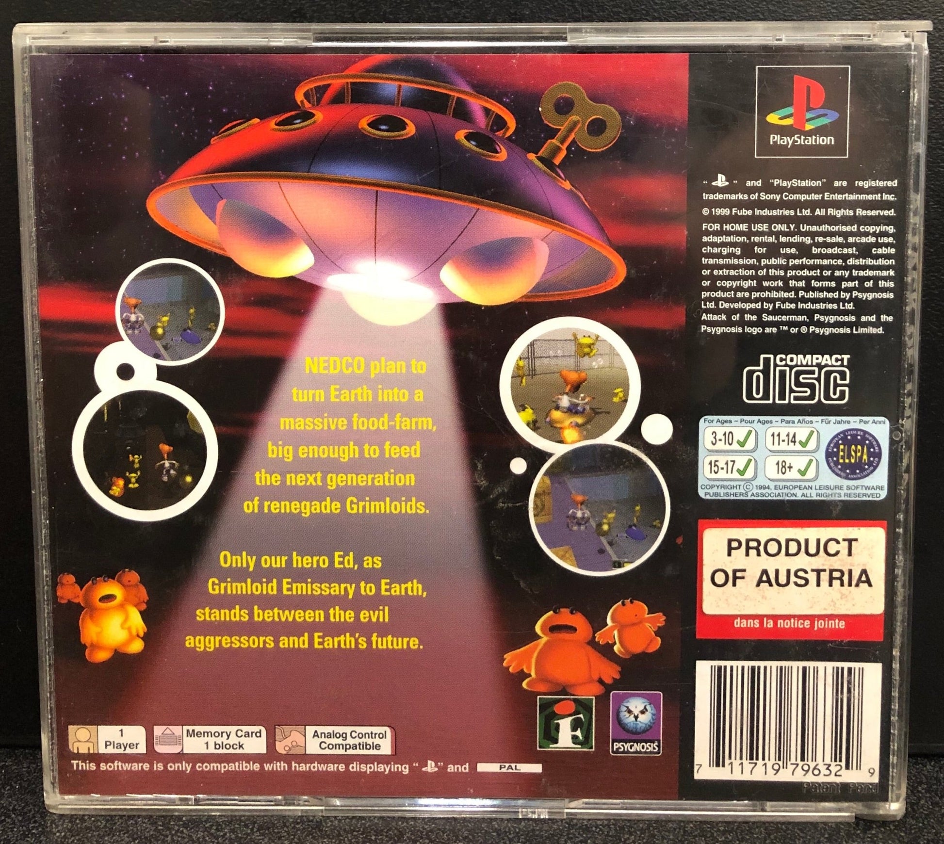 Attack Of The Saucerman PS1 - Gametraders Modbury Heights