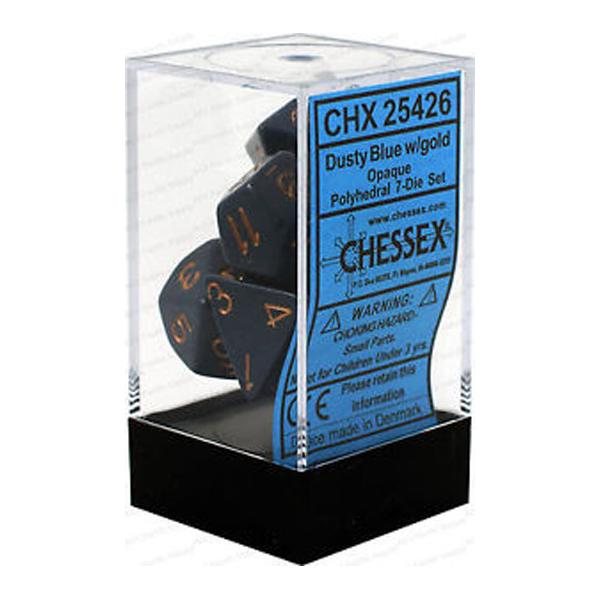 Chessex Opaque Dusty Blue/copper 7 - Die Set CHX25426 - Gametraders Modbury Heights