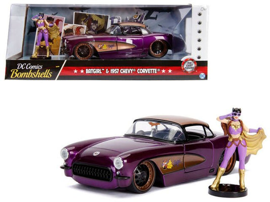 DC Bombshells - Batgirl 1957 Chevy Corvette 1:24 Scale Hollywood Rides Diecast Vehicle - Gametraders Modbury Heights