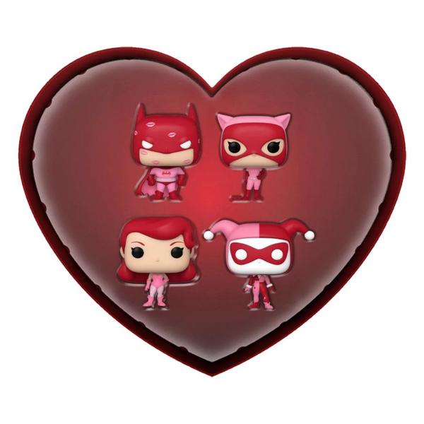DC Comics: Valentines 2024 - Pink US Exclusive Pocket Pop! Vinyl 4 - Pack Heart Box - Gametraders Modbury Heights