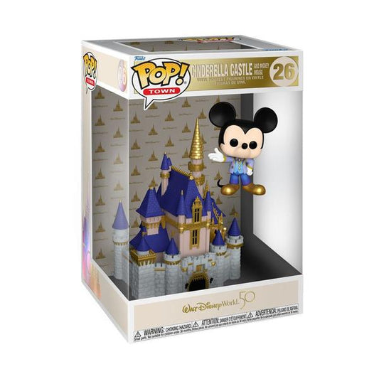 Disney World - Cinderella Castle with Mickey Mouse 50th Anniversary Pop! Vinyl Town - Gametraders Modbury Heights