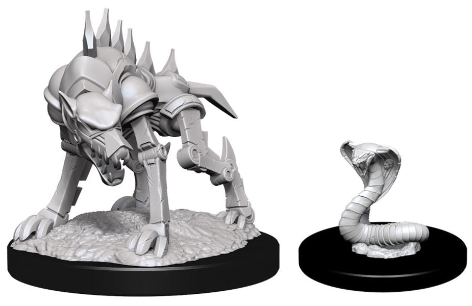 Dungeons & Dragons - Nolzur's Marvelous Unpainted Miniatures: Iron Cobra & Iron Defender - Gametraders Modbury Heights