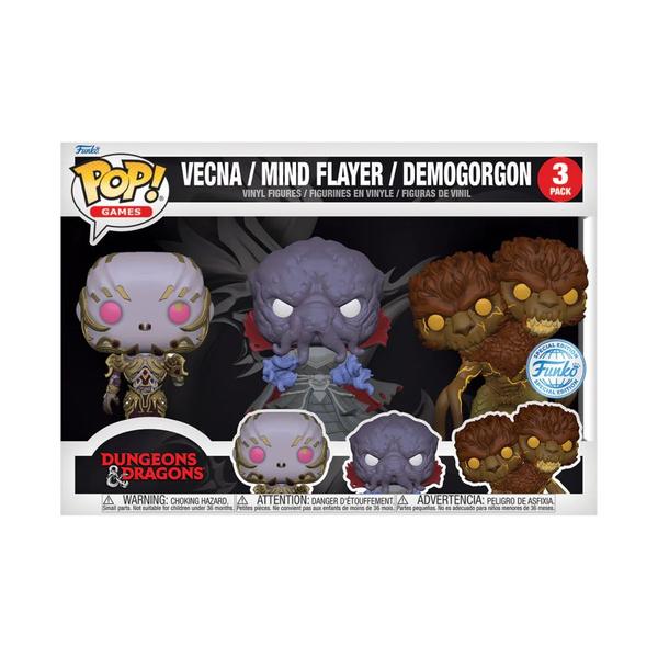 Dungeons & Dragons - Vecna, Mind Flayer & Demogorgon US Exclusive Pop! Vinyl 3 - Pack - Gametraders Modbury Heights