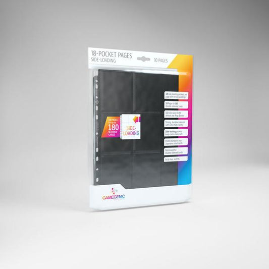 Gamegenic Sideloading 18 Pocket Pages 10 Pcs Pack Black - Gametraders Modbury Heights