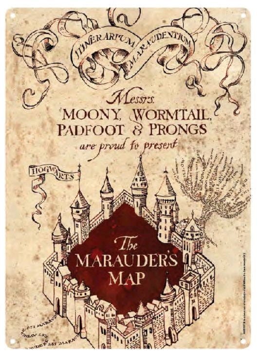 Harry Potter - Marauders Map Small Tin Sign - Gametraders Modbury Heights
