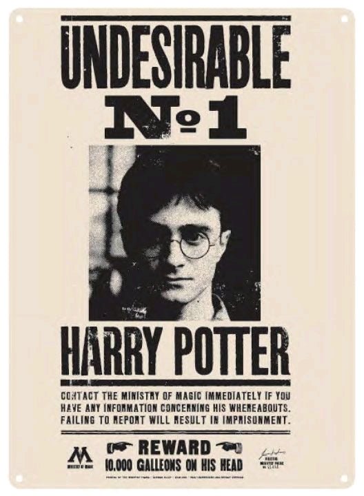 Harry Potter - Undesirable No 1 Small Tin Sign - Gametraders Modbury Heights