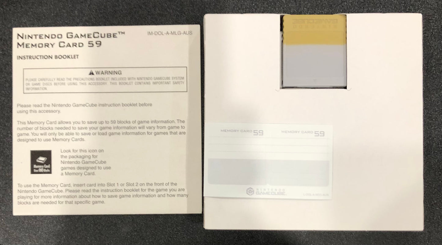 Nintendo Gamecube 59 Block Memory Card Boxed
