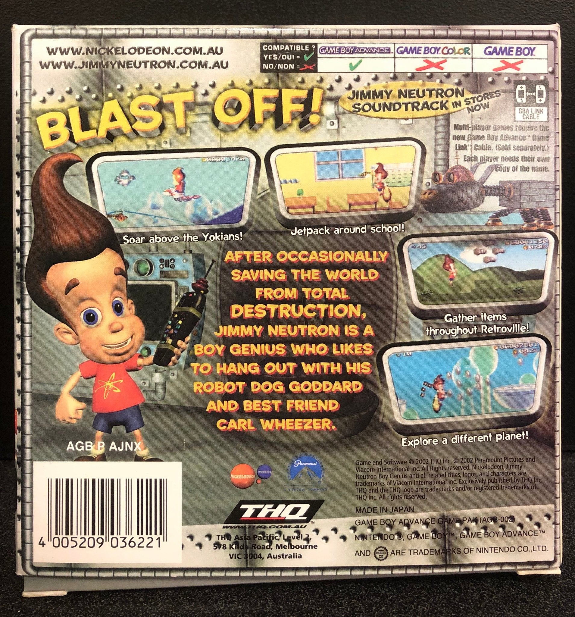 Gameboy Advanced Genius Jimmy Neutron Boy Genius Gameboy Advance - Gametraders Modbury Heights