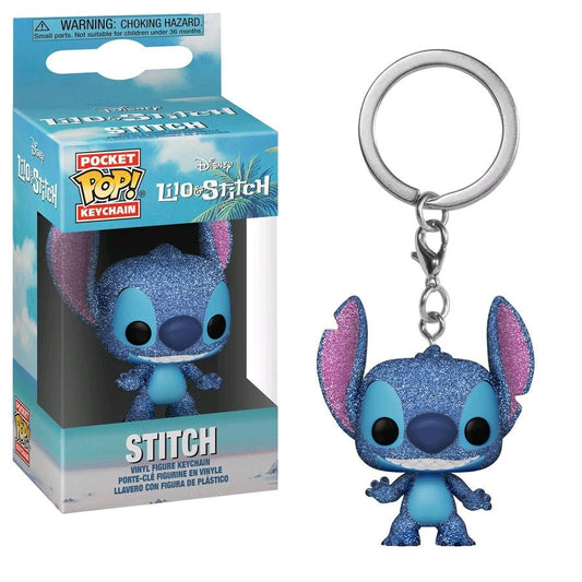 Lilo & Stitch - Stitch Diamond Glitter US Exclusive Pocket Pop! Vinyl Keychain - Gametraders Modbury Heights