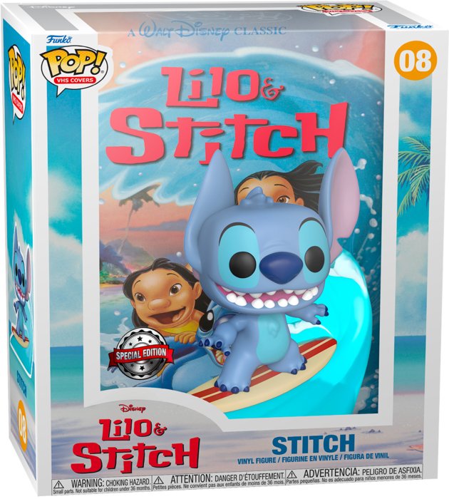 Lilo & Stitch - Stitch on Surfboard Pop! Vinyl VHS Cover - Gametraders Modbury Heights