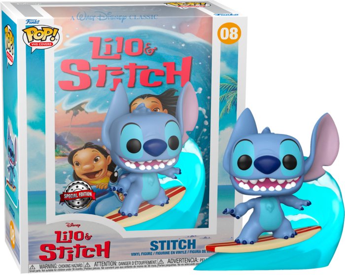 Lilo & Stitch - Stitch on Surfboard Pop! Vinyl VHS Cover - Gametraders Modbury Heights
