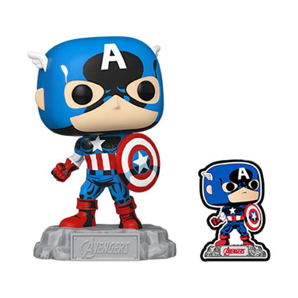 Marvel Comics - Captain America 60th Anniversary (with Pin) US Exclusive Pop! Vinyl - Gametraders Modbury Heights