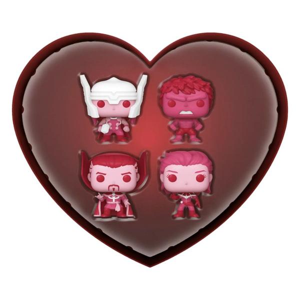 Marvel Comics: Valentines 2024 - Pink US Exclusive Pocket Pop! Vinyl 4 - Pack Heart Box - Gametraders Modbury Heights