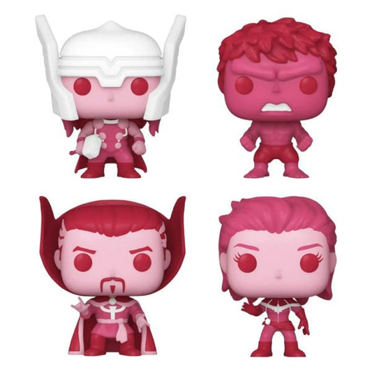 Marvel Comics: Valentines 2024 - Pink US Exclusive Pocket Pop! Vinyl 4 - Pack Heart Box - Gametraders Modbury Heights