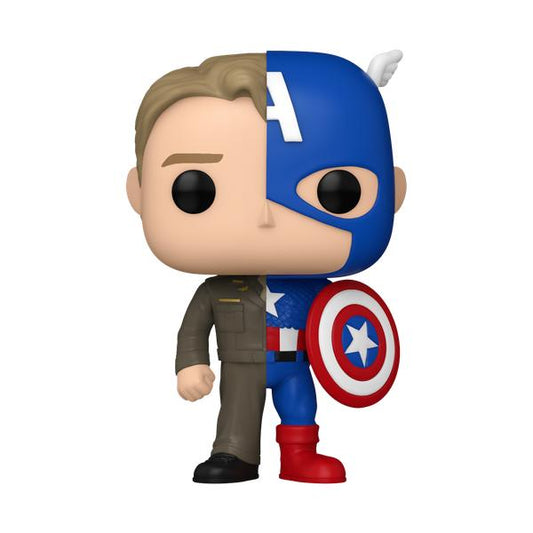 Marvel: Split - Captain America/Steve Rogers Pop! Vinyl - Gametraders Modbury Heights