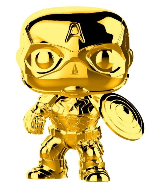 Marvel Studios 10th Anniversary - Captain America Gold Chrome Pop! Vinyl - Gametraders Modbury Heights