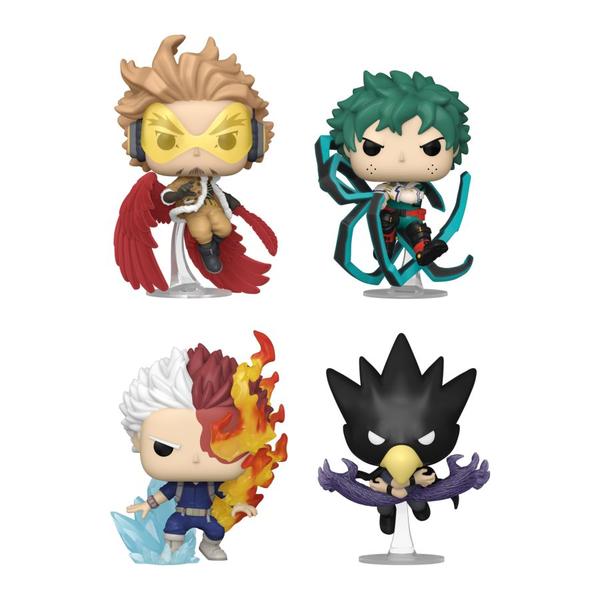 My Hero Academia - Hawks, Midoriya, Todoroki, Tokoyami US Exclusive Flocked Pop! Vinyl 4 - Pack - Gametraders Modbury Heights