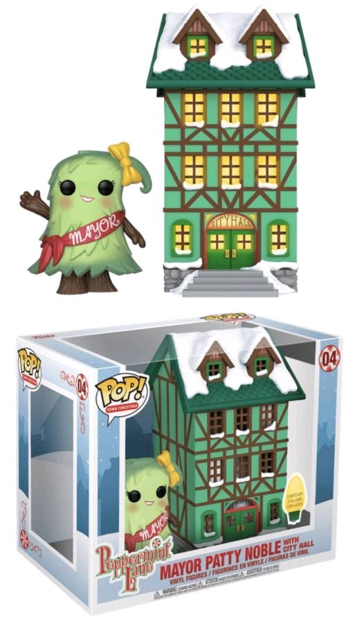 Peppermint Lane - Patty Noble with Light Up Town Hall Pop! Vinyl Town - Gametraders Modbury Heights