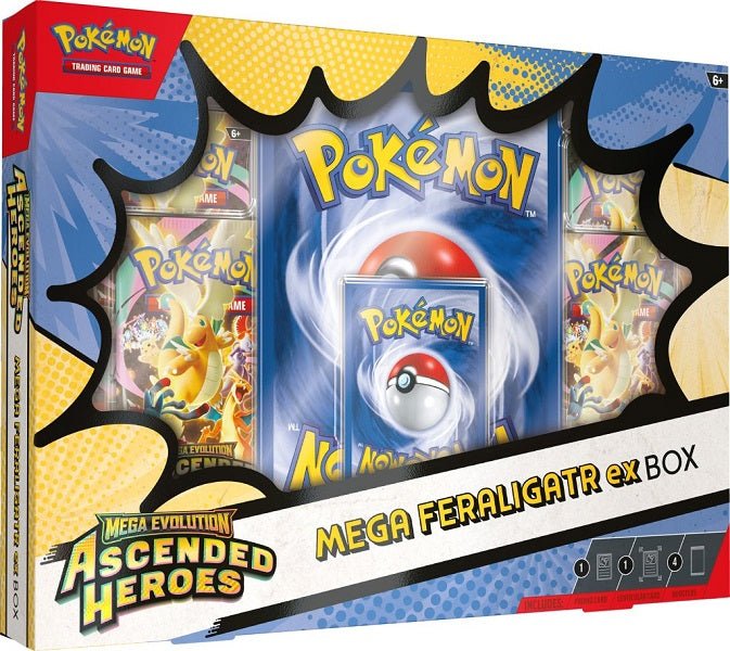 Pokemon Mega Evolution—Ascended Heroes Mega Meganium ex Box, Mega Emboar ex Box, or Mega Feraligatr ex Box - Gametraders Modbury Heights