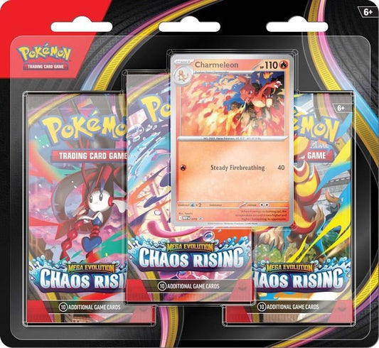 Pokemon TCG: Mega Evolution Chaos Rising 3-Booster Blister - Gametraders Modbury Heights