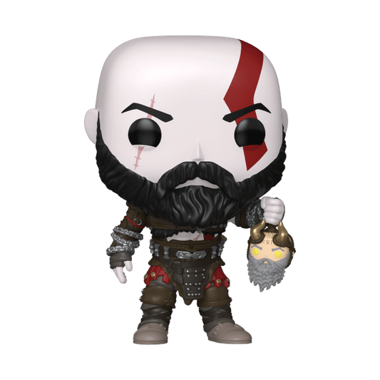 *Pre-order* God of War: Ragnarok - Kratos w/Mimir's Head Pop! Vinyl (ETA October) - Gametraders Modbury Heights