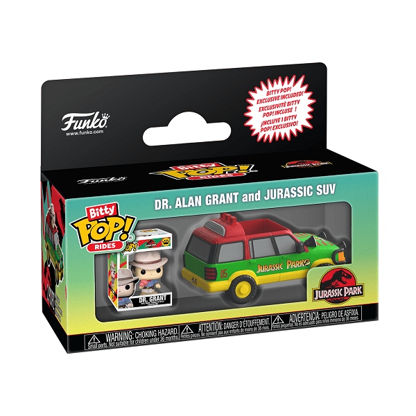 *Pre - order* Jurassic Park - Alan Grant w/ Jurassic SUV Bitty Pop! Ride (ETA November) - Gametraders Modbury Heights