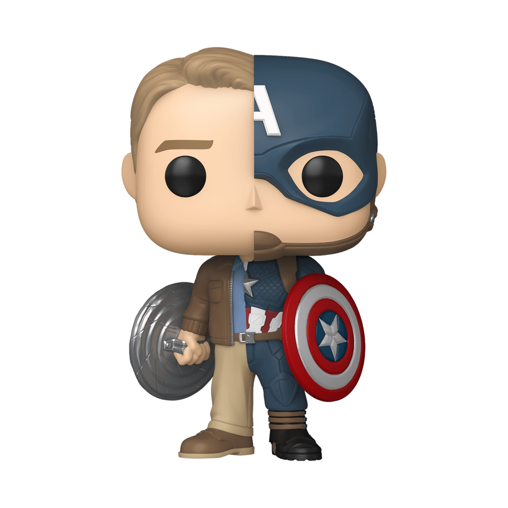 *Pre - order* Marvel: Infinity Saga - Cap/Steve Split Pop! Vinyl (ETA July) - Gametraders Modbury Heights