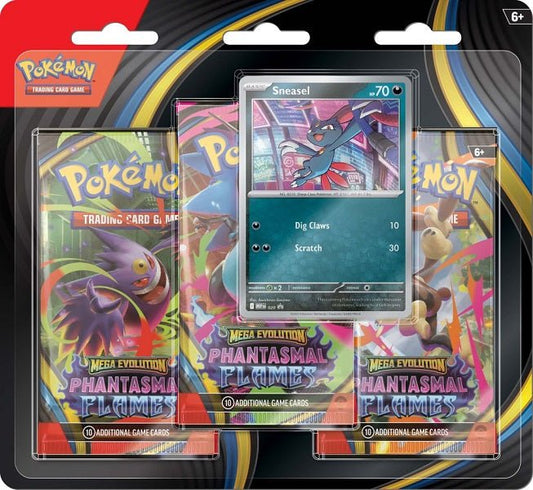 *Pre - order* Pokemon TCG: Mega Evolution - Phantasmal Flames Three Booster Blister (14th November) - Gametraders Modbury Heights