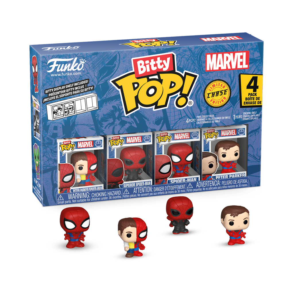 Spider - Man - Peter Parker Split Bitty Pop! Vinyl 4PK - Gametraders Modbury Heights