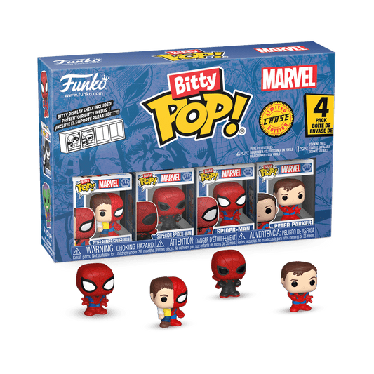 Spider - Man - Peter Parker Split Bitty Pop! Vinyl 4PK - Gametraders Modbury Heights