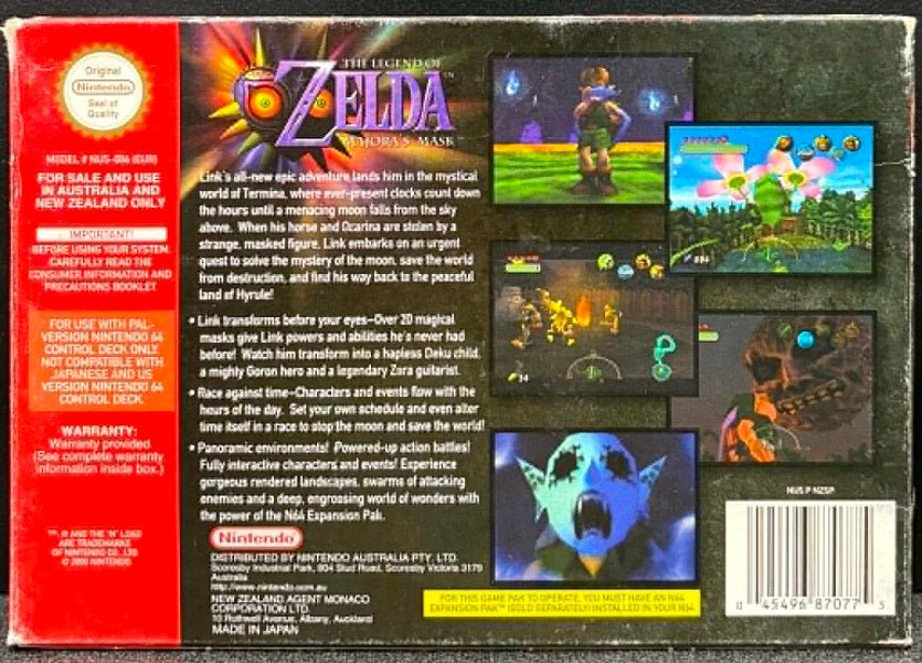 The Legend Of Zelda Majora's Mask N64 Boxed - Gametraders Modbury Heights