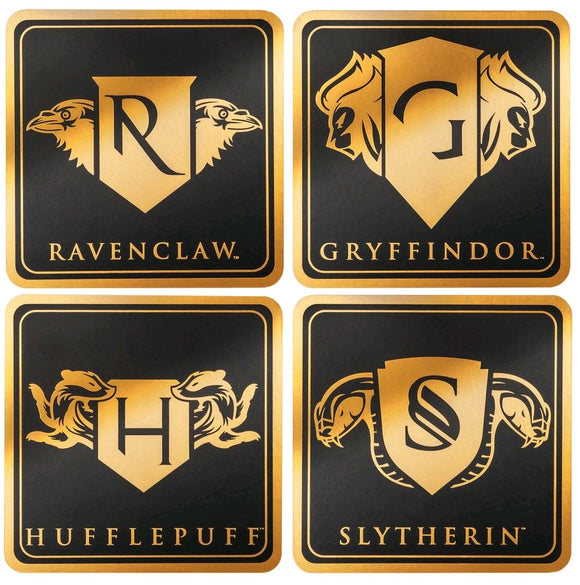 Harry Potter - House Crest Gold Foil Coasters (Set of 4)