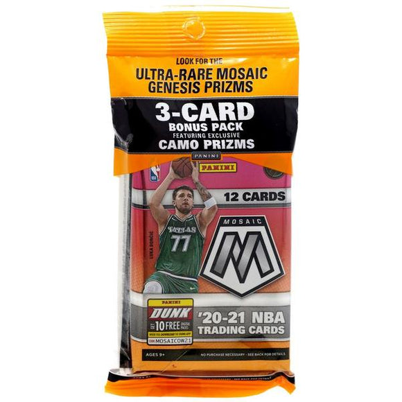 2020-2021 Panini Mosaic NBA Basketball Hobby Multi-Pack Pack