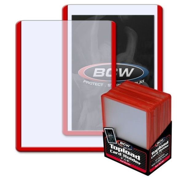 BCW Topload Card Holder Border Red (3