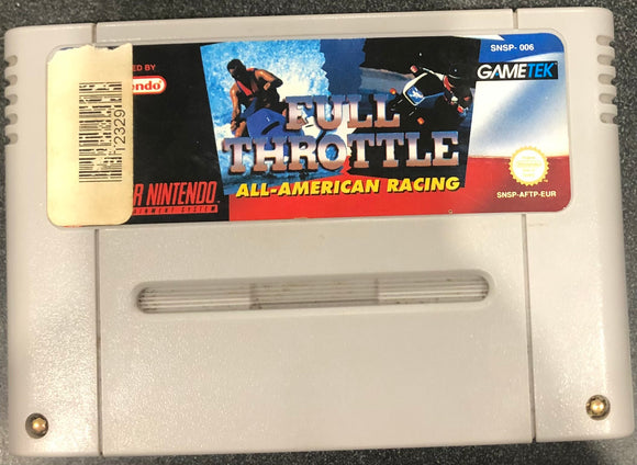 Full Throttle All-American Racing SNES Cartridge Only