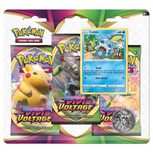 Pokemon TCG Sword and Shield - Vivid Voltage Three Booster Blister - Gametraders Modbury Heights