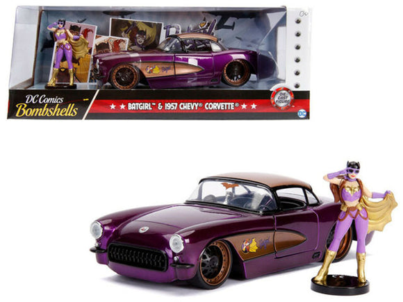 DC Bombshells - Batgirl 1957 Chevy Corvette 1:24 Scale Hollywood Rides Diecast Vehicle